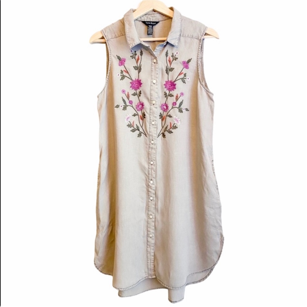 Terre Bleue chambray embroidered dress